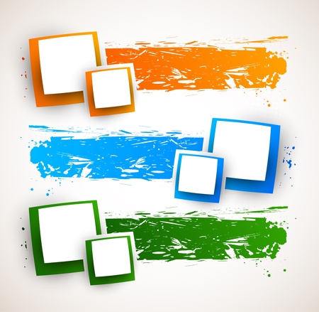Set of banners with squaresのイラスト素材