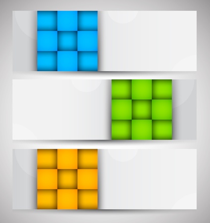 Set of banners with squaresのイラスト素材
