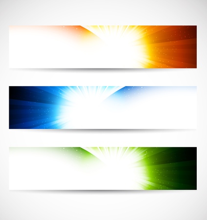 Set of shiny banners  Abstract illustrationのイラスト素材