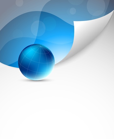 Tech background with sphere in blue color. Abstract illustrationのイラスト素材