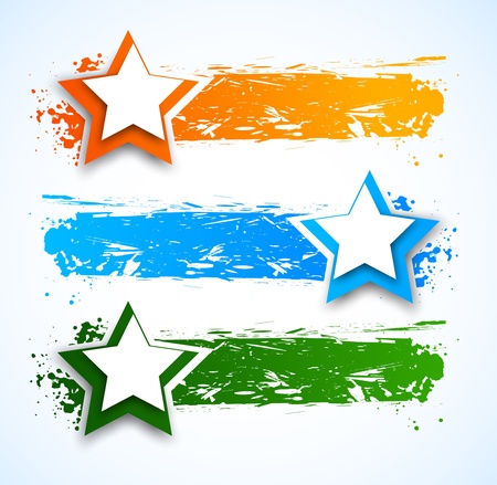 Set of banners with stars  Abstract illustrationのイラスト素材