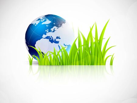 Background with grass and earth  Concept illustrationのイラスト素材