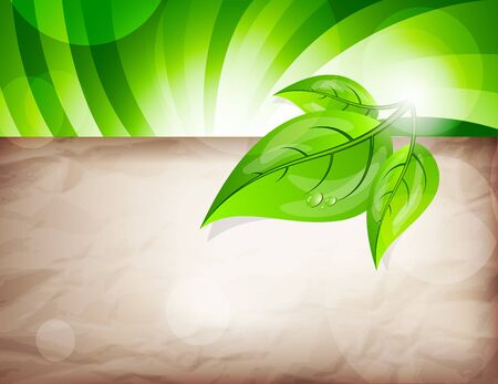 Green leaves on grunge backgroundのイラスト素材