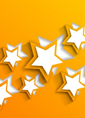 Background with orange cut out starsのイラスト素材