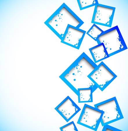 Background with blue squares. Abstract illustrationのイラスト素材