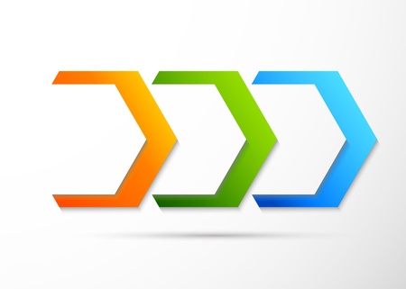 Three arrows in different colorsのイラスト素材