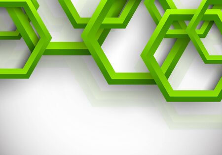 Abstract background with green hexagonsのイラスト素材