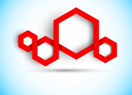 Abstract background with hexagons in red colorのイラスト素材
