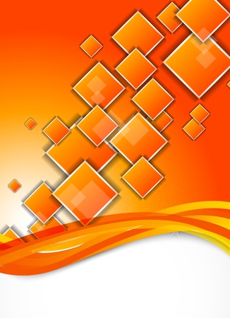 Abstract background with orange squaresのイラスト素材