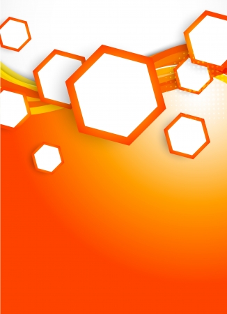Orange hexagons on wavy backgroundのイラスト素材