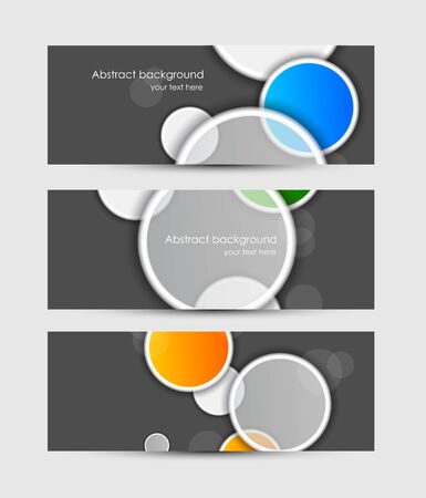Set of banners with circlesのイラスト素材