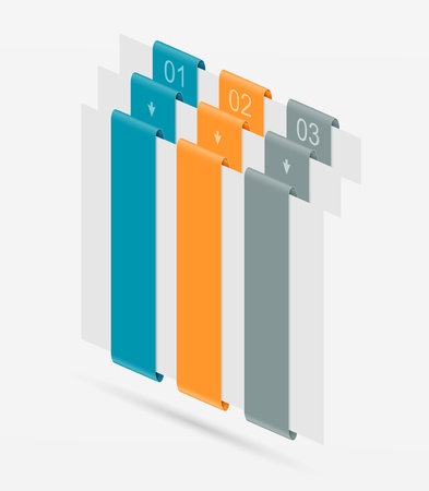 Set of numbered bannersのイラスト素材