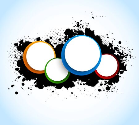 Colorful circles on grunge texturesのイラスト素材