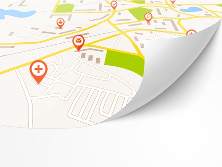 Map with red pin pointersのイラスト素材