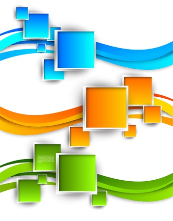 Set of banners with squaresのイラスト素材