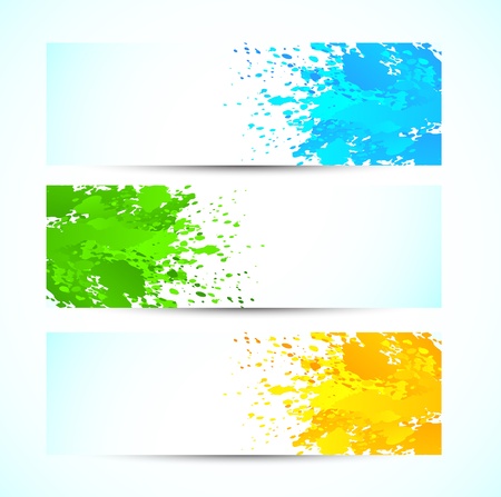 Set of grunge banners. Bright illustrationのイラスト素材