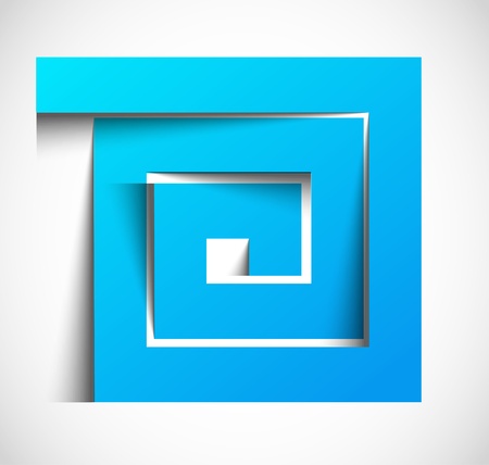 Abstract geometric background. Blue squared spiralのイラスト素材