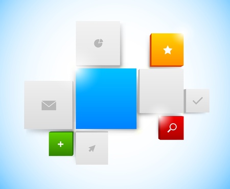 Design of tiled interface. Bright illustrationのイラスト素材