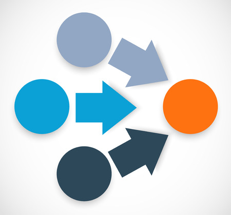 Abstract infographic design with arrows and circlesのイラスト素材