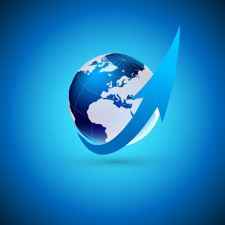 Globe with arrowのイラスト素材