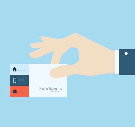 Hand taking business cardのイラスト素材