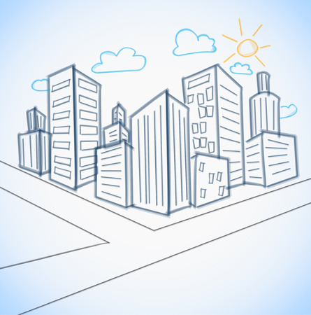 Cityscape backgroundのイラスト素材