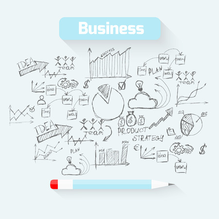 Sketch business backgroundのイラスト素材