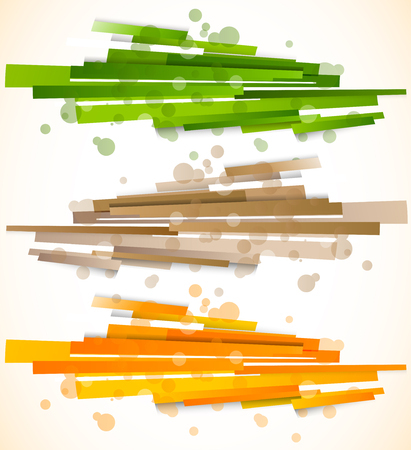 Set of lined bannersのイラスト素材