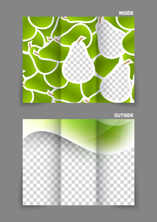 Pears texture tri fold brochureのイラスト素材