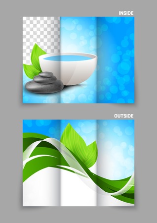 Spa salon beauty tri-fold brochureのイラスト素材