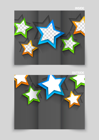 Tri-fold brochure template designのイラスト素材