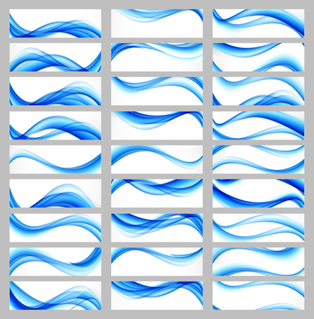 Set of blue wave banners water designのイラスト素材