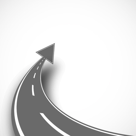 Road with arrow on isolated background with shadowのイラスト素材