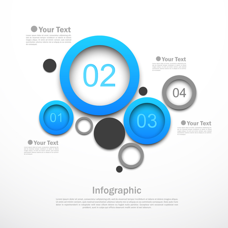 Circle design infographic template with four options illustrationのイラスト素材