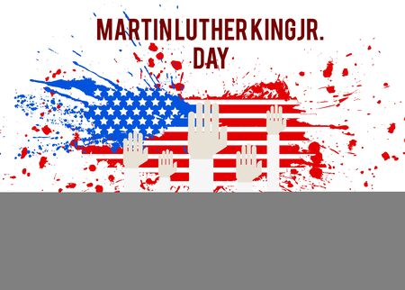 Martin Luter King Jr. Day vector illustration with grunge flag and handsのイラスト素材