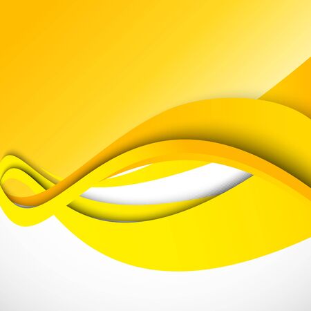 Abstract dynamic bright design background with orange and yellow bent lines in interweaving smooth style. Vector illustrationのイラスト素材