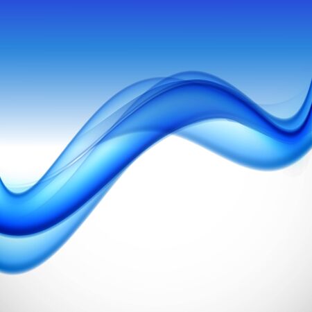 Abstract dynamic design background with blue bent light lines in wavy soft style. Vector illustrationのイラスト素材