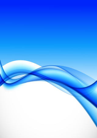 Abstract light design background with blue wavy transparent lines in soft dynamic style. Vector illustrationのイラスト素材