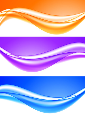 Abstract soft light waves setのイラスト素材