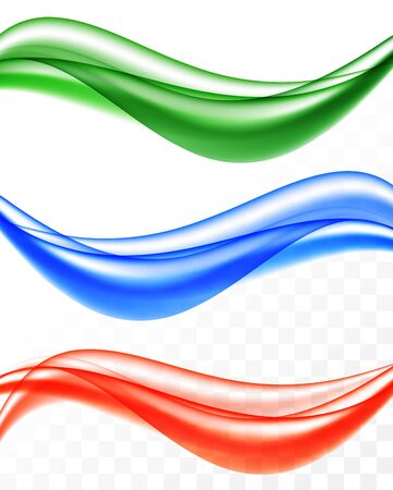 Abstract soft smooth wavy lines setのイラスト素材