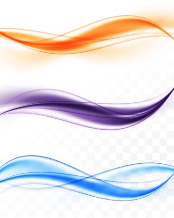 Abstract colorful bright wavy lines collectionのイラスト素材