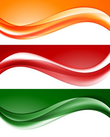 Abstract light wavy lines setのイラスト素材