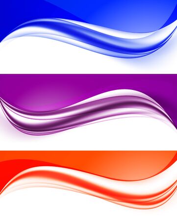 Abstract curved wavy lines setのイラスト素材