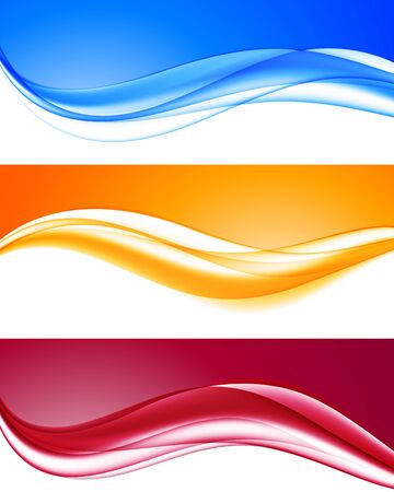 Abstract dynamic colorful wavy backgrounds setのイラスト素材