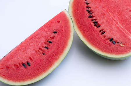 Watermelon Slice on White Backgroundの写真素材