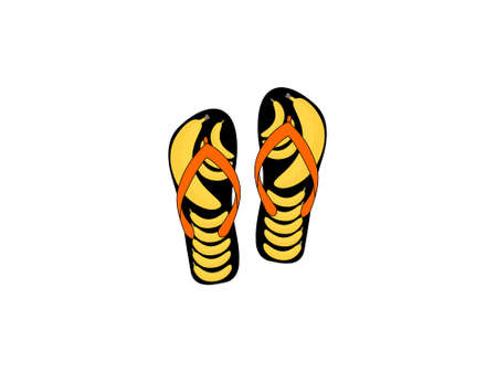 unique sandals with banana picturesのイラスト素材