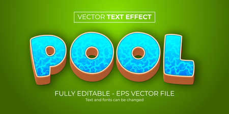 Editable Text Effect Pool Template With 3 Dimension Type Styleのイラスト素材