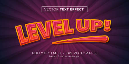Editable text effect level up styleのイラスト素材