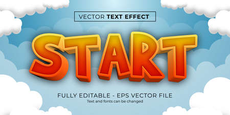 Editable text effect Start game styleのイラスト素材