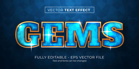 Editable text effect blue gems styleのイラスト素材